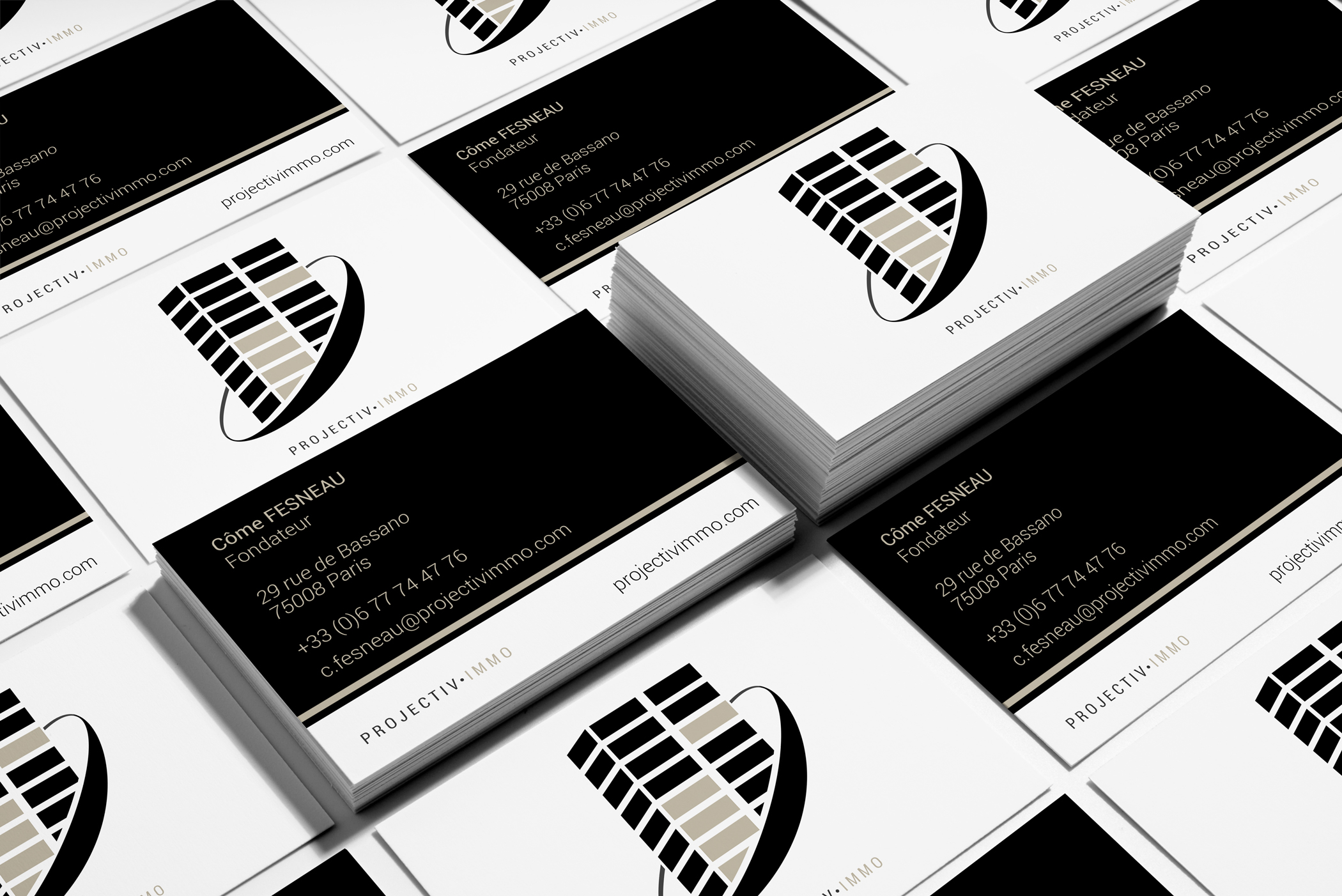 nael cavaglia - Projectiv'immo- logotype illustration, graphisme